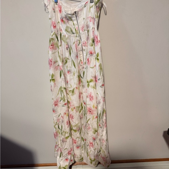 Bardot White Dress with Pink and Green Floral Design - Picture 4 of 7